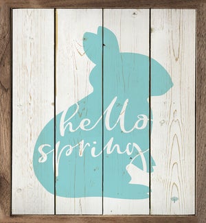 Hello Spring Bunny Silhouette Whitewash